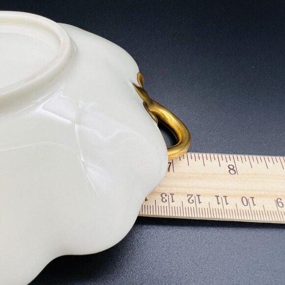 Vintage Lenox Leaf Dish Hand Painted 24K Gold TrimBone China Trinket Candy 7.5” - Picture 6 of 7